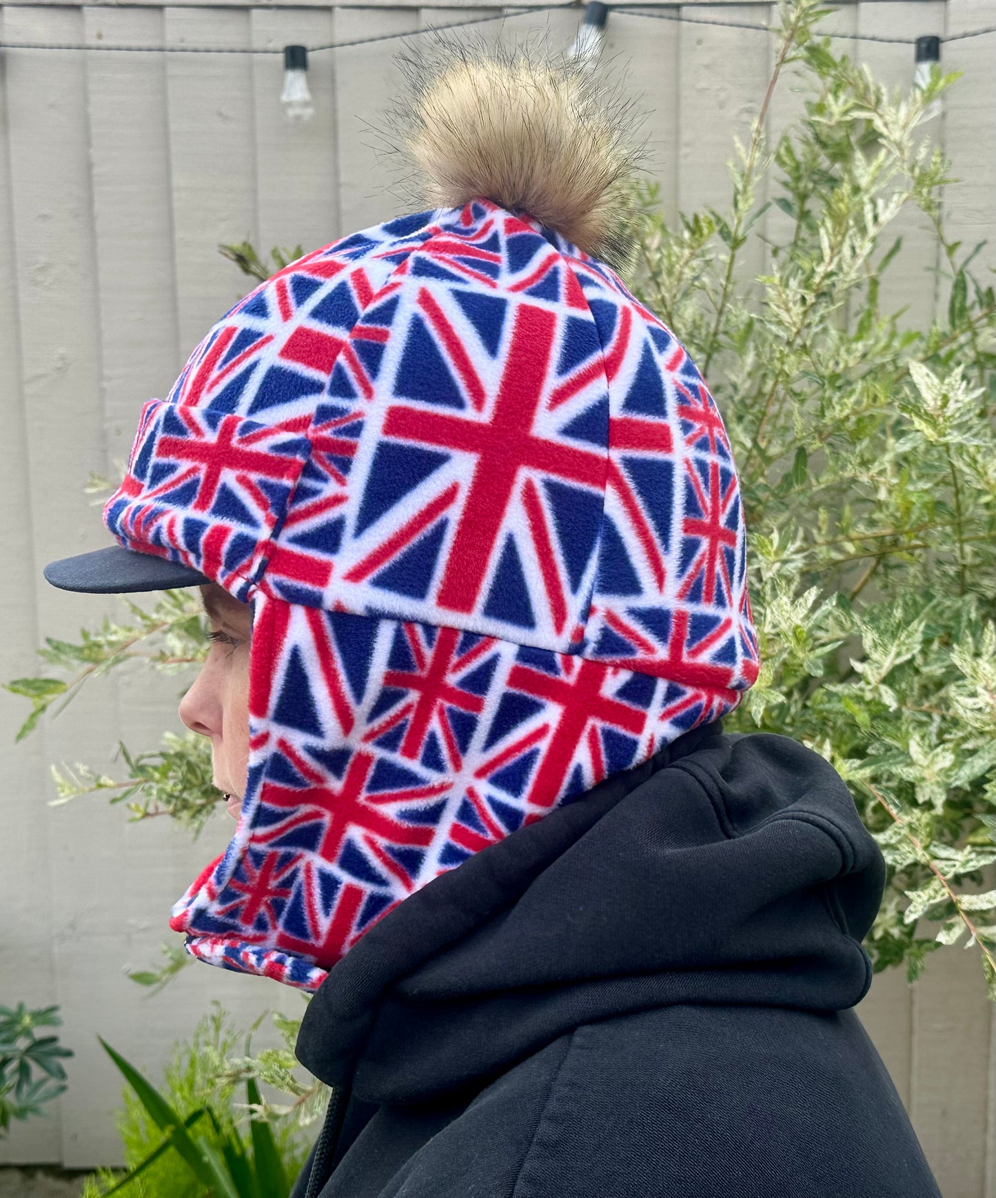 Adult Size Union Jack Riding Hat / Face Cover