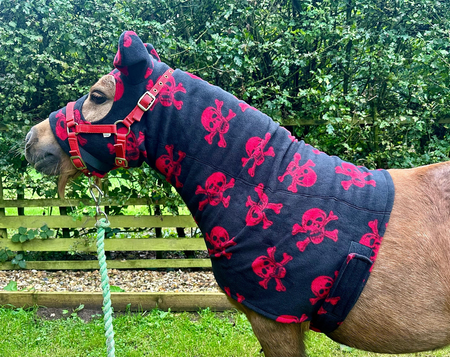 Cob Size Black Full Face Fleece Hood *TRIED ON*