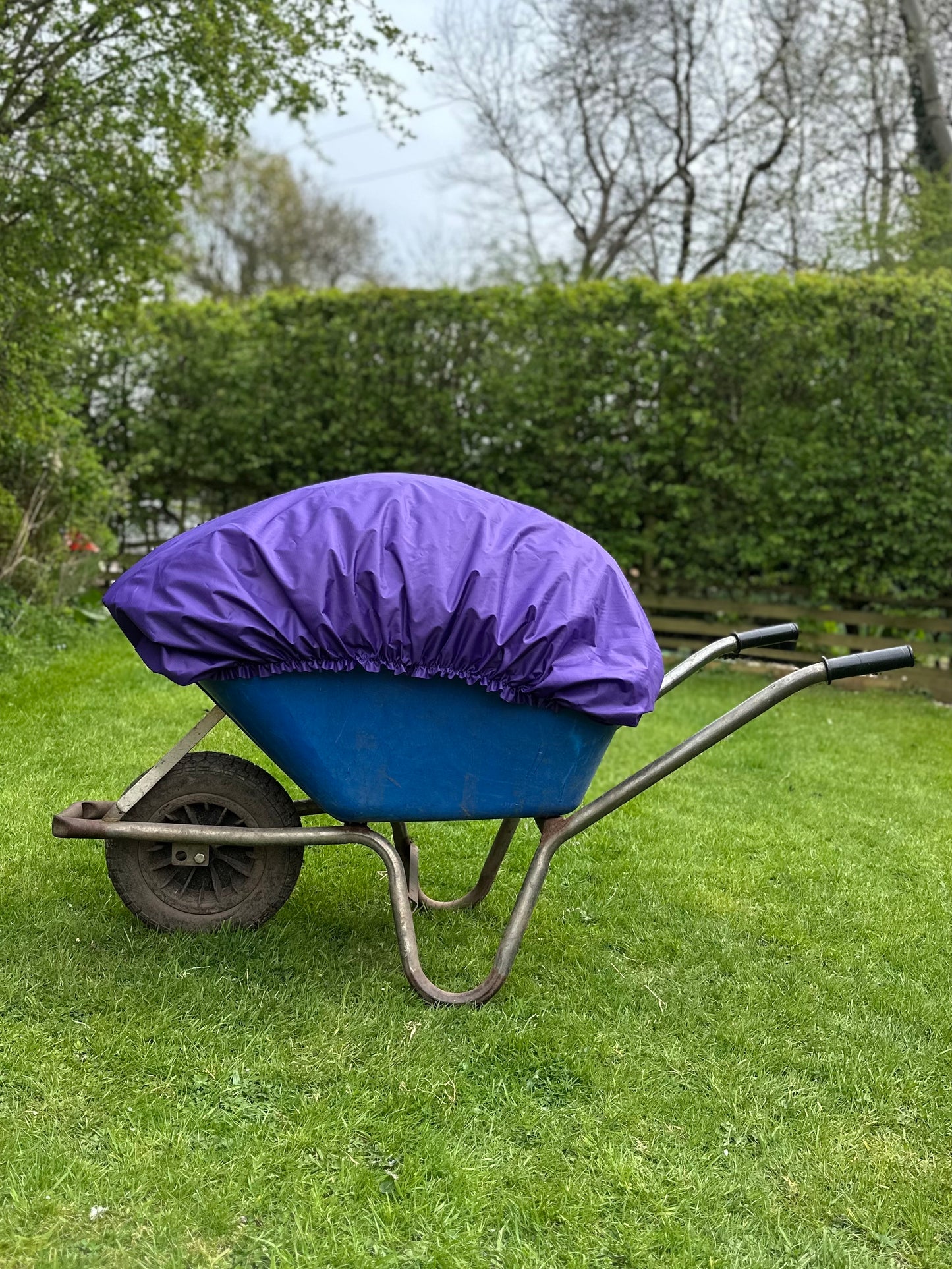 Purple Wheelbarrow Cover - *tried on & seconds*