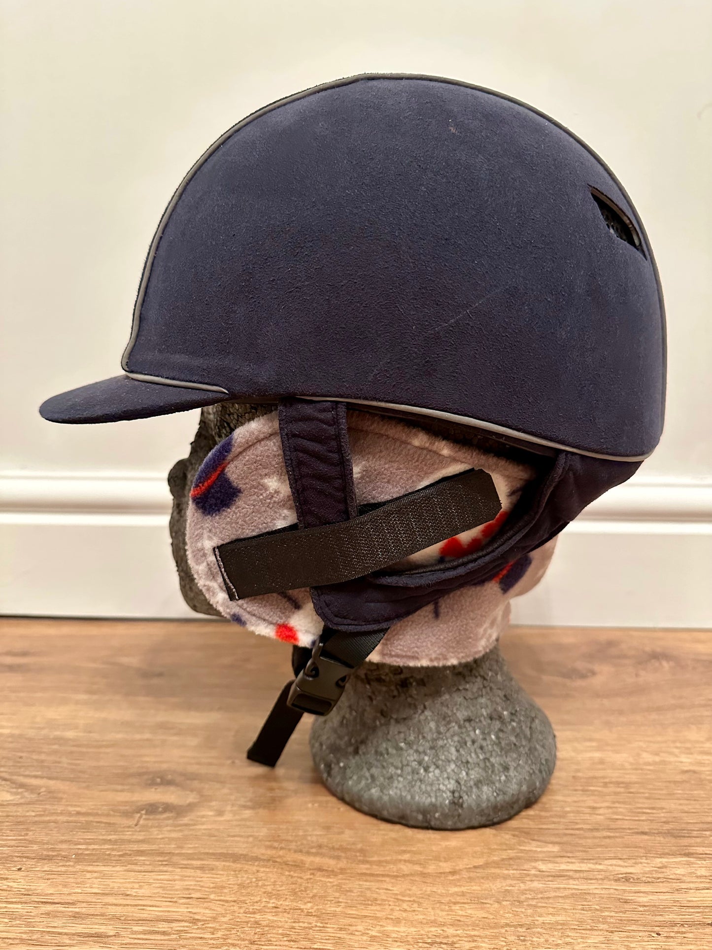 Grey Snowman Riding Hat Ear Warmers