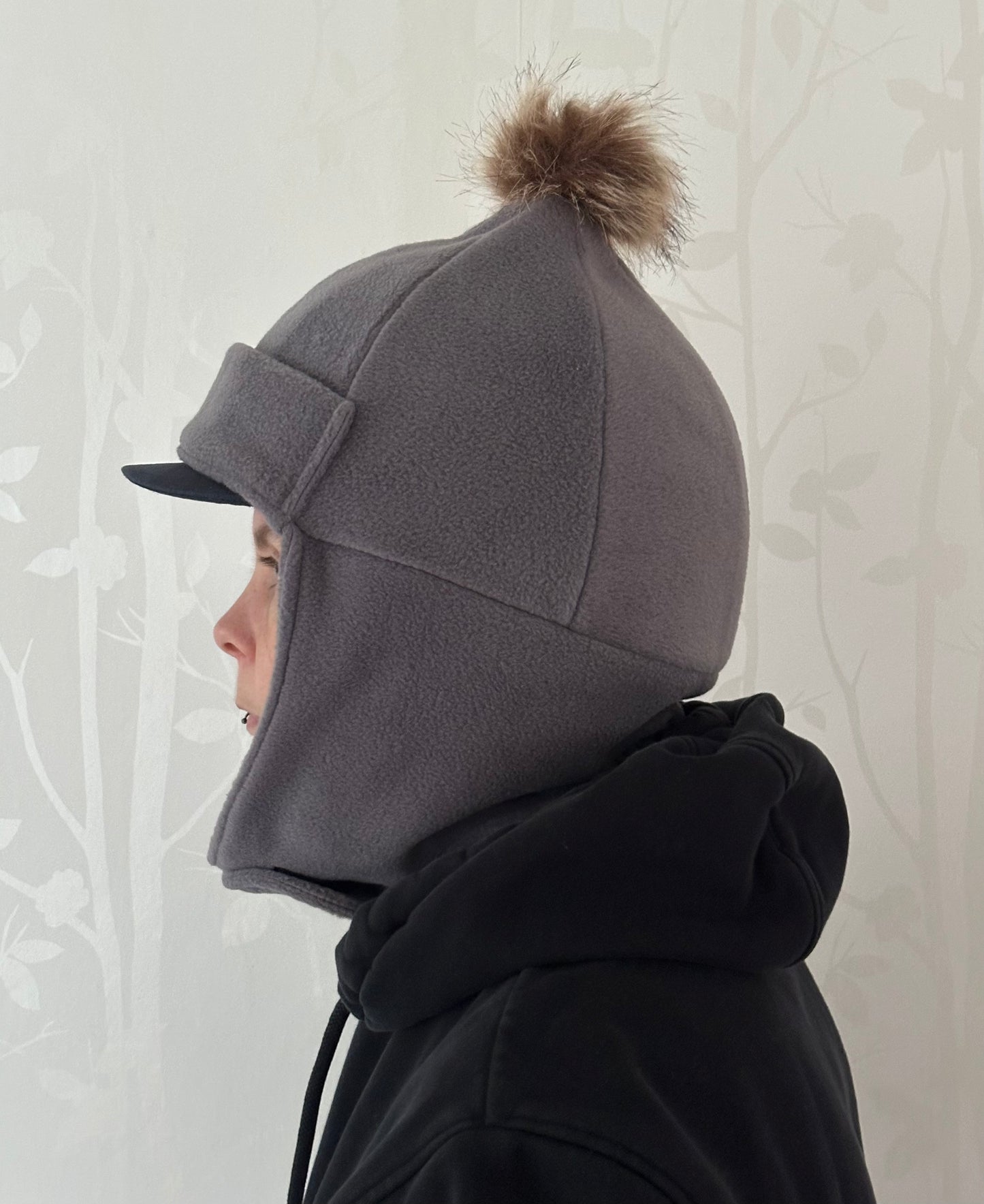 Grey Adult Size Riding Hat / Face Cover