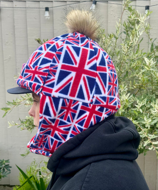Adult Size Union Jack Riding Hat / Face Cover