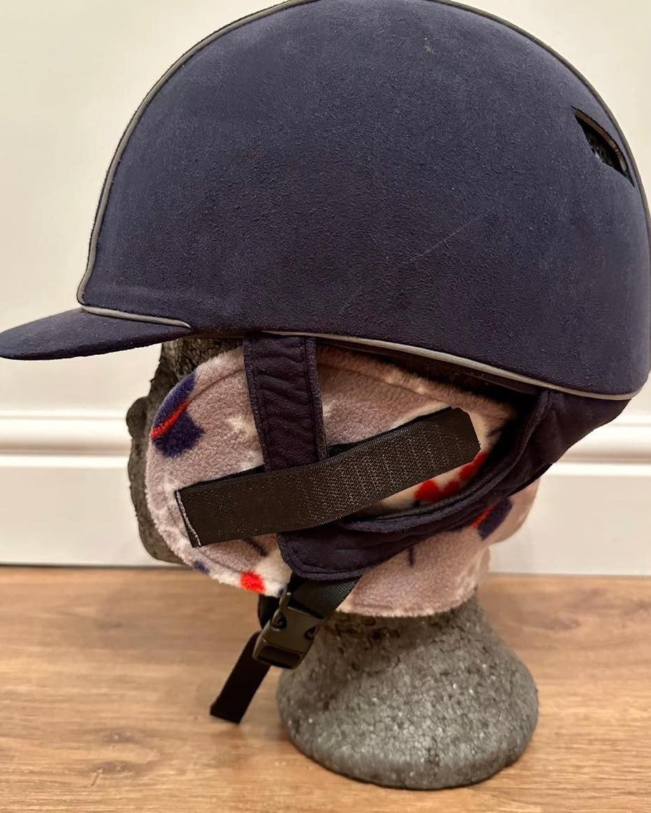 Grey Snowman Riding Hat Ear Warmer