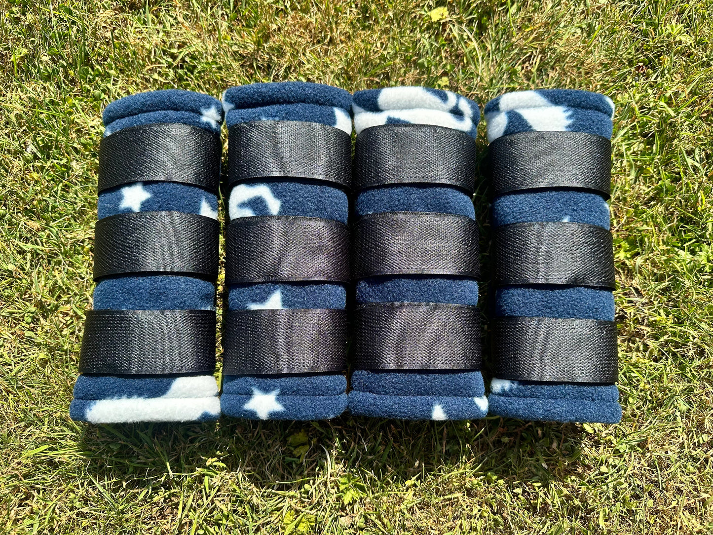 Miniature Size Navy Unicorn Fleece Leg Wraps *marked*