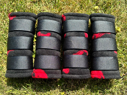 Miniature Skull & Cross Bones Fleece Leg Wraps