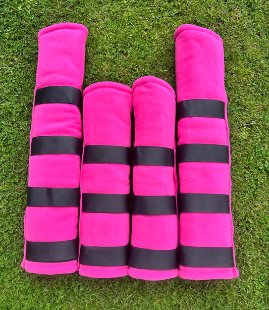 Full Size Hot Pink Fleece Travel Boots