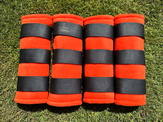 Large Pony Orange Fleece Leg Wraps