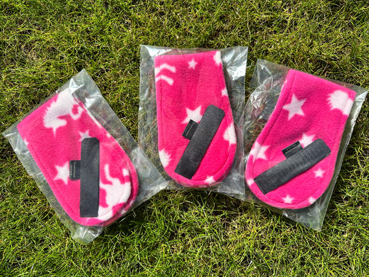 3 x Pink Unicorn Riding Hat Ear Warmers Bundle