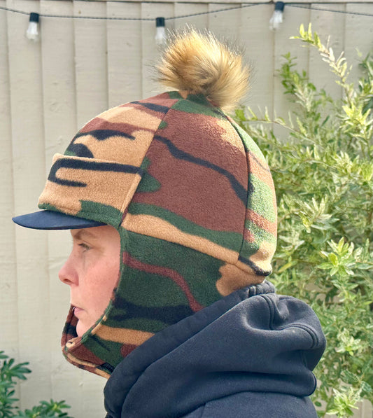 Adult Size Camo Riding Hat / Face Cover
