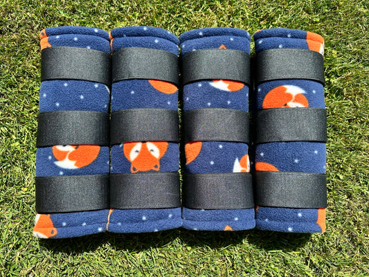 Large Pony Navy Fox Fleece Leg Wraps