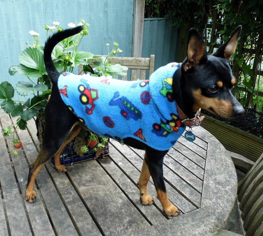 XS Tractors & Diggers Dog Hoody 10” length