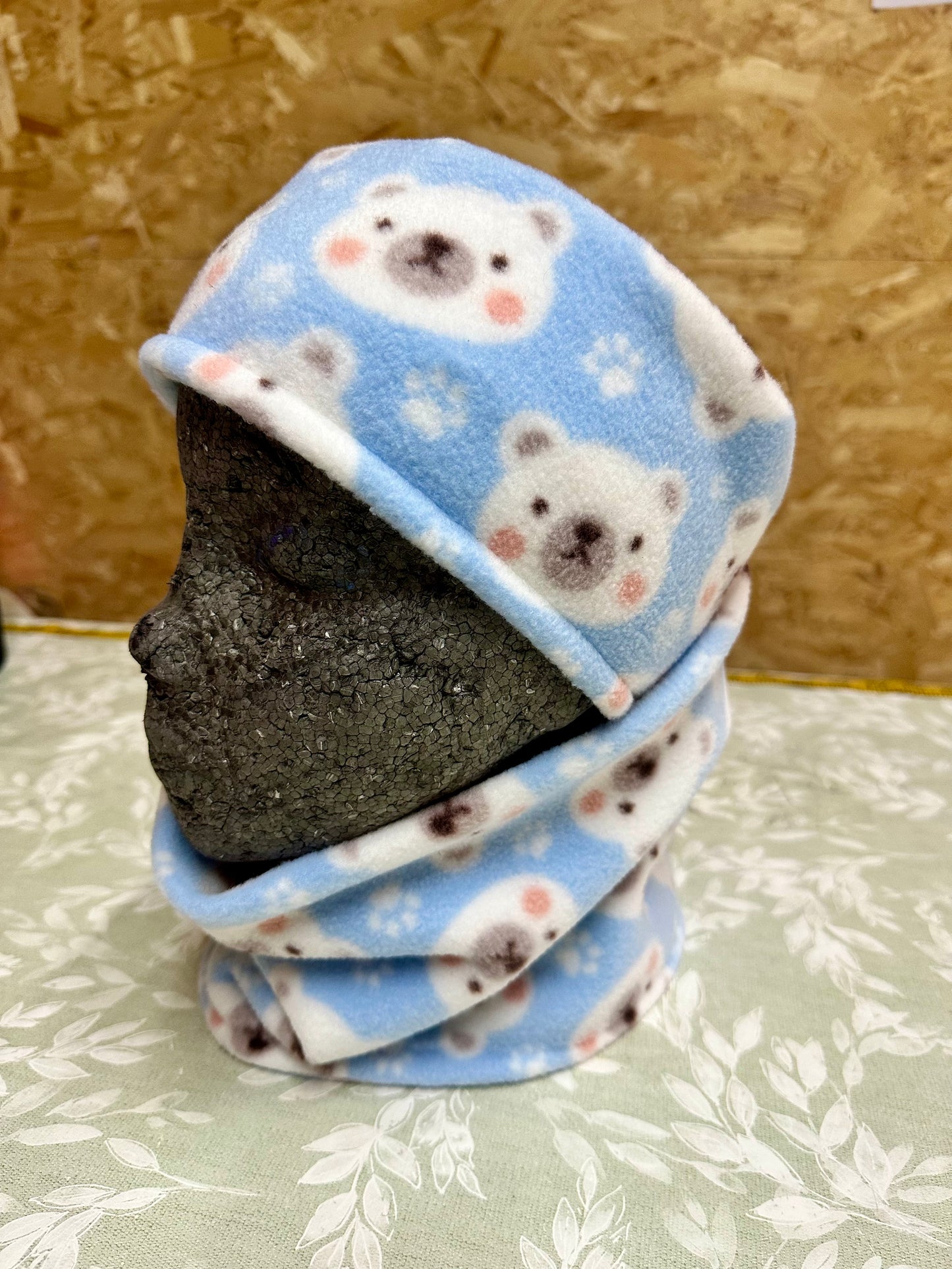 Adult Size Polar Bear Ear & Neck Warmer Sets