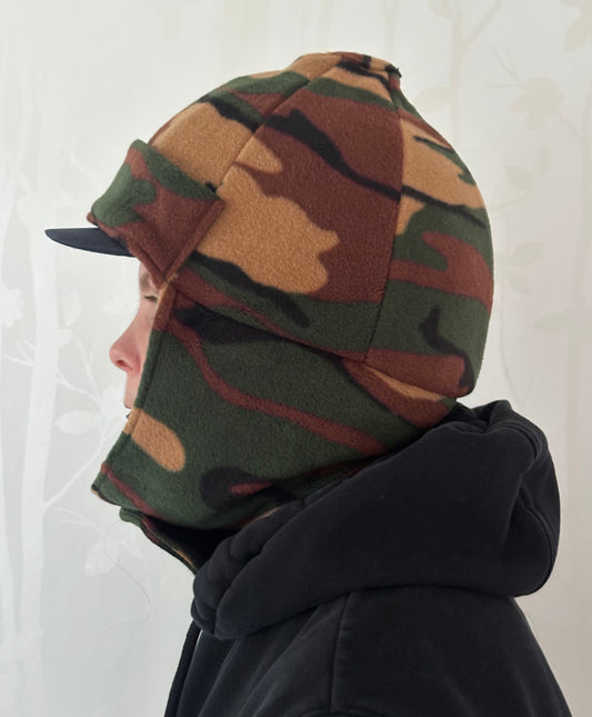 Adult Size Camo Riding Hat / Face Cover