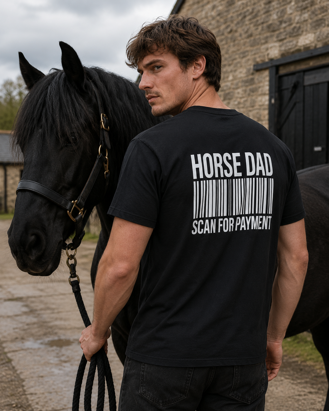 Horse Dad T-Shirts L & XL - PRINT IS ON THE BACK