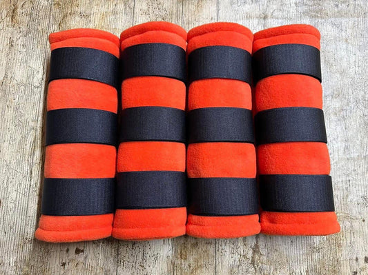 Large Pony Orange Fleece Leg Wraps