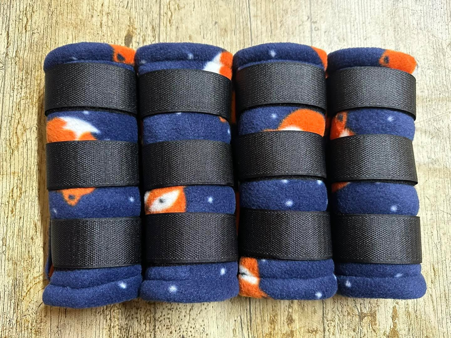Large Pony Navy Fox Fleece Leg Wraps