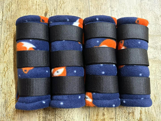 Large Pony Navy Fox Fleece Leg Wraps