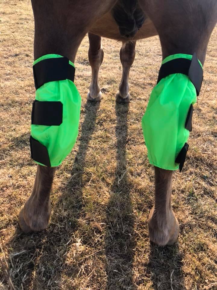 Lime green splint top boots